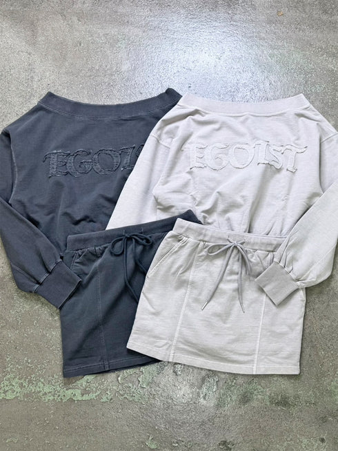 加工裏毛オフショルトップ